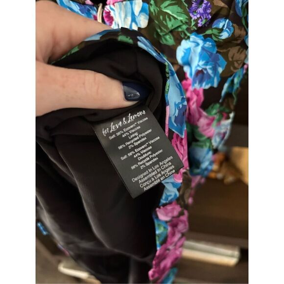 NWT For Love and Lemons Marley Black Floral Mini Dress Size XS $250 MSRP - Picture 8 of 10
